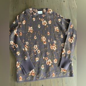 NEW Rochas women purple floral long sweater